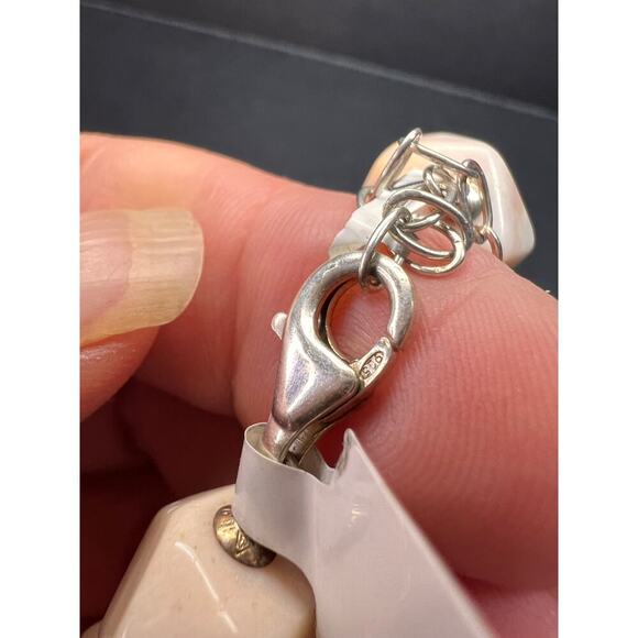 NEW pink opal and rose quartz Sterling silver necklace - Picture 6 of 16